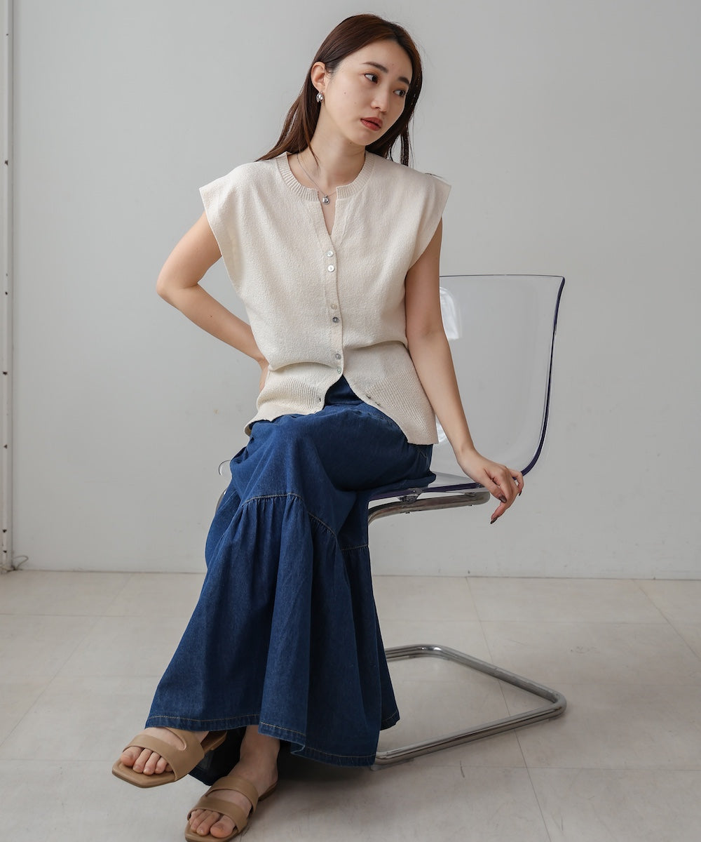 ミックス糸ニットベスト