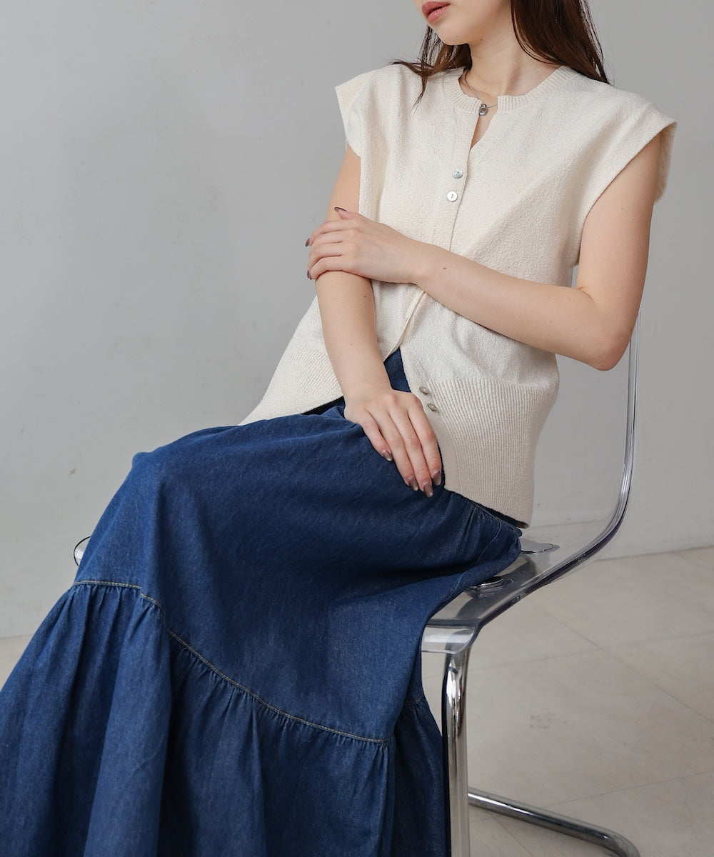 ミックス糸ニットベスト