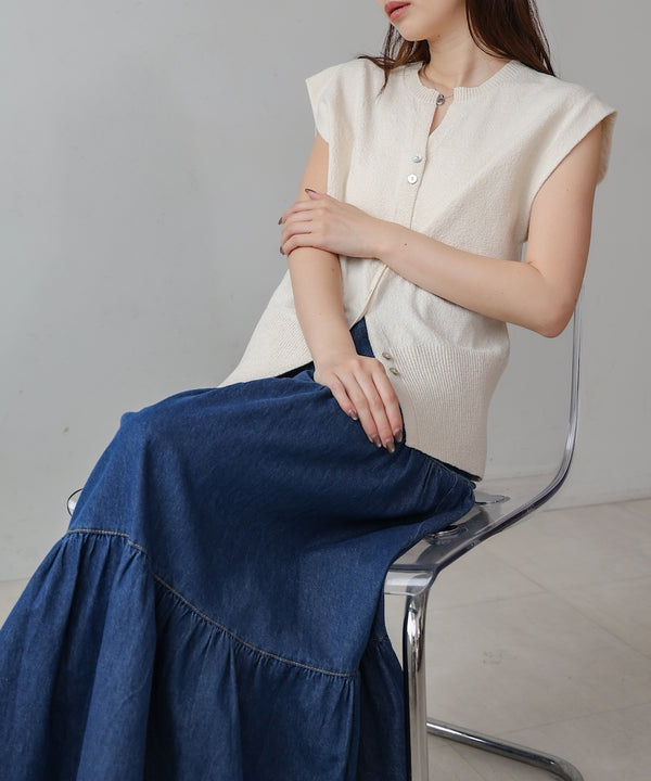 ミックス糸ニットベスト