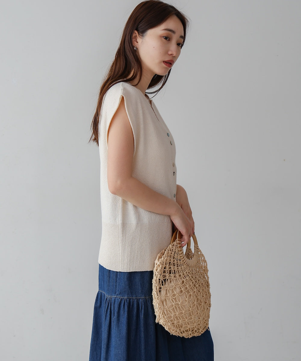 ミックス糸ニットベスト