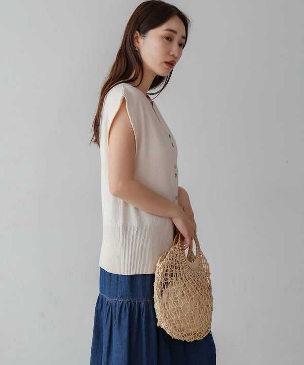 ミックス糸ニットベスト