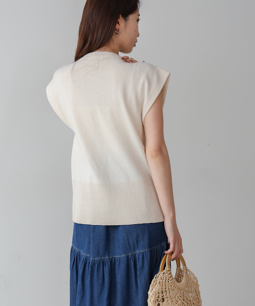 ミックス糸ニットベスト