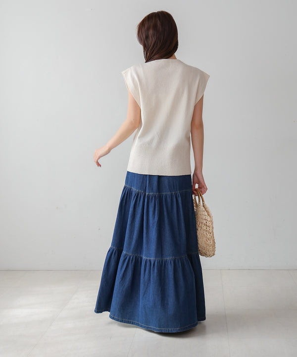 ミックス糸ニットベスト