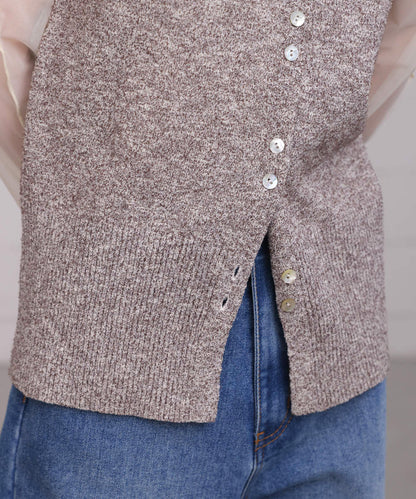 mixed knit vest