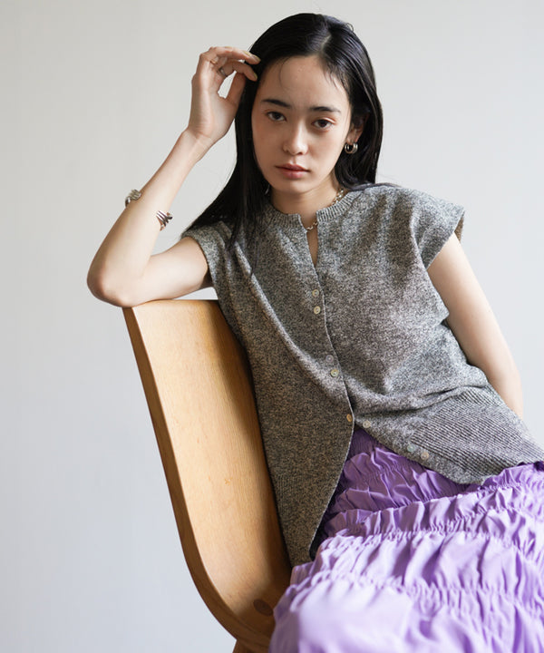 ミックス糸ニットベスト