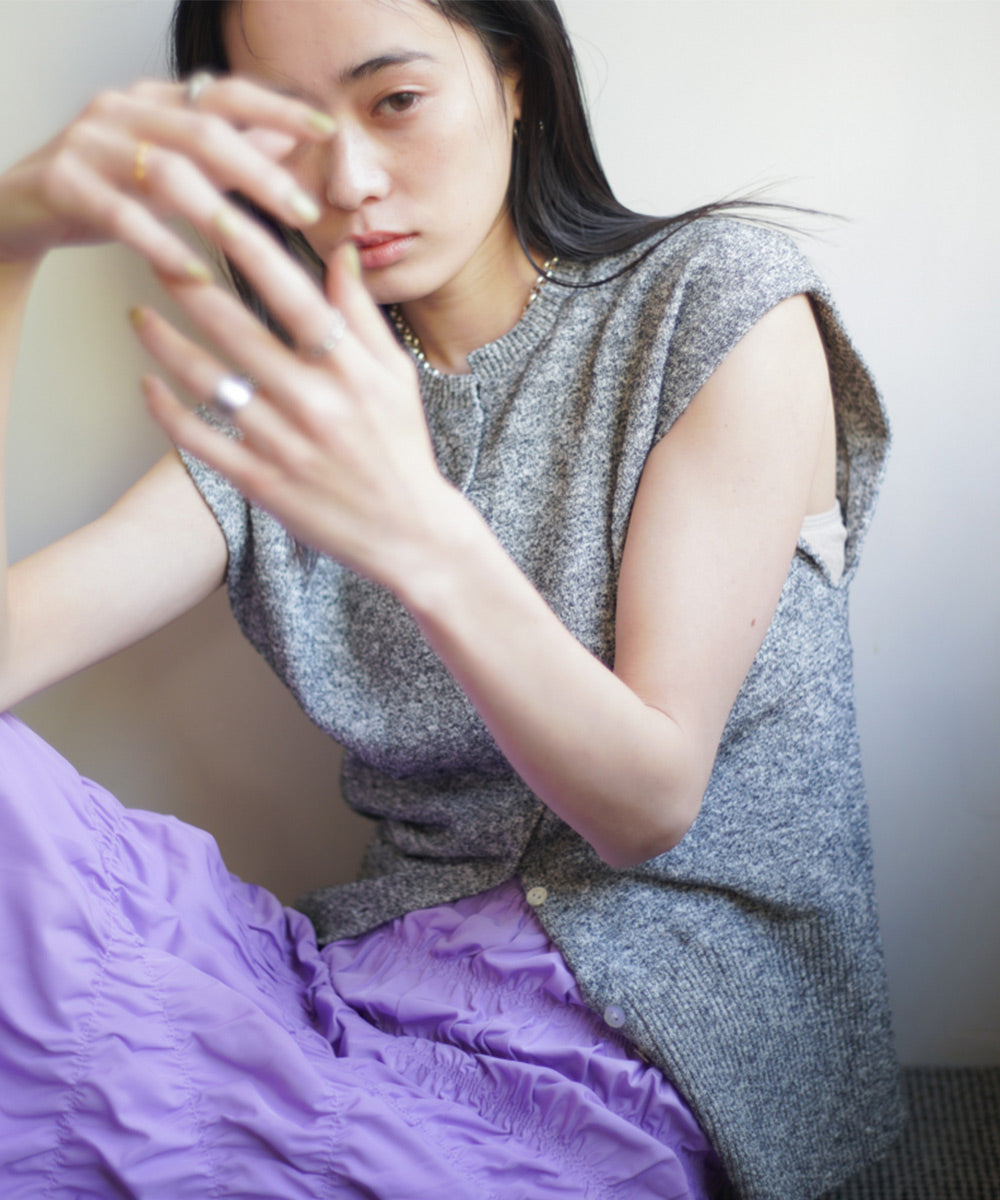 ミックス糸ニットベスト