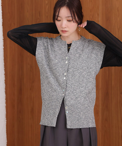 mixed knit vest