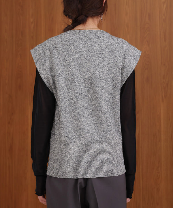 ミックス糸ニットベスト