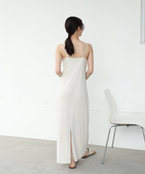 【低身長さん向けサイズあり】ラメカットソーカップ付きキャミワンピース