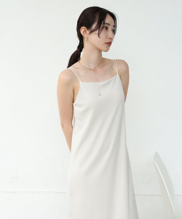 【低身長さん向けサイズあり】ラメカットソーカップ付きキャミワンピース