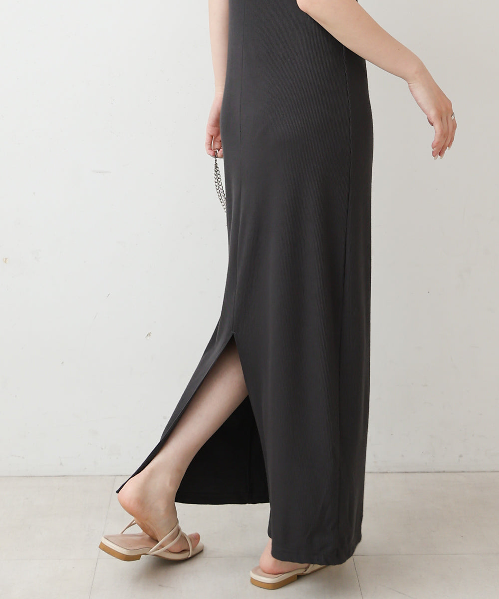 【低身長さん向けサイズあり】ラメカットソーカップ付きキャミワンピース