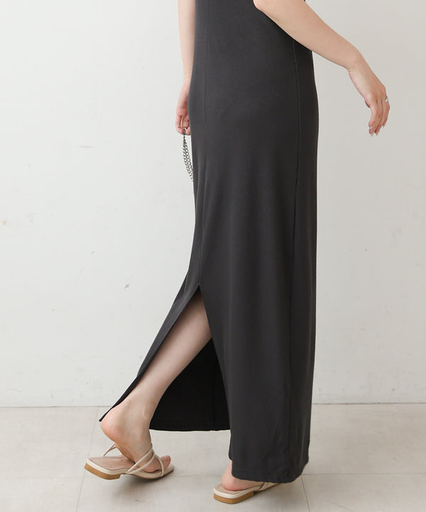 【低身長さん向けサイズあり】ラメカットソーカップ付きキャミワンピース