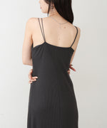 【低身長さん向けサイズあり】ラメカットソーカップ付きキャミワンピース