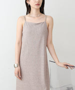 【低身長さん向けサイズあり】ラメカットソーカップ付きキャミワンピース