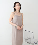 【低身長さん向けサイズあり】ラメカットソーカップ付きキャミワンピース