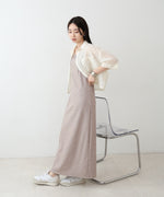 【低身長さん向けサイズあり】ラメカットソーカップ付きキャミワンピース