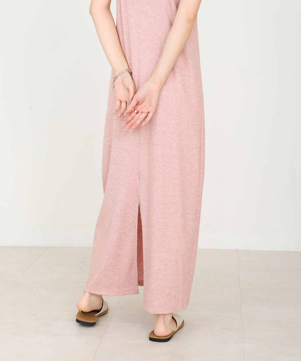 【低身長さん向けサイズあり】ラメカットソーカップ付きキャミワンピース