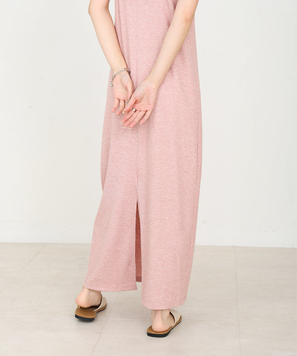 【低身長さん向けサイズあり】ラメカットソーカップ付きキャミワンピース