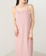 【低身長さん向けサイズあり】ラメカットソーカップ付きキャミワンピース