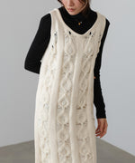 【S・Mサイズ展開】ミックス編みニットワンピース