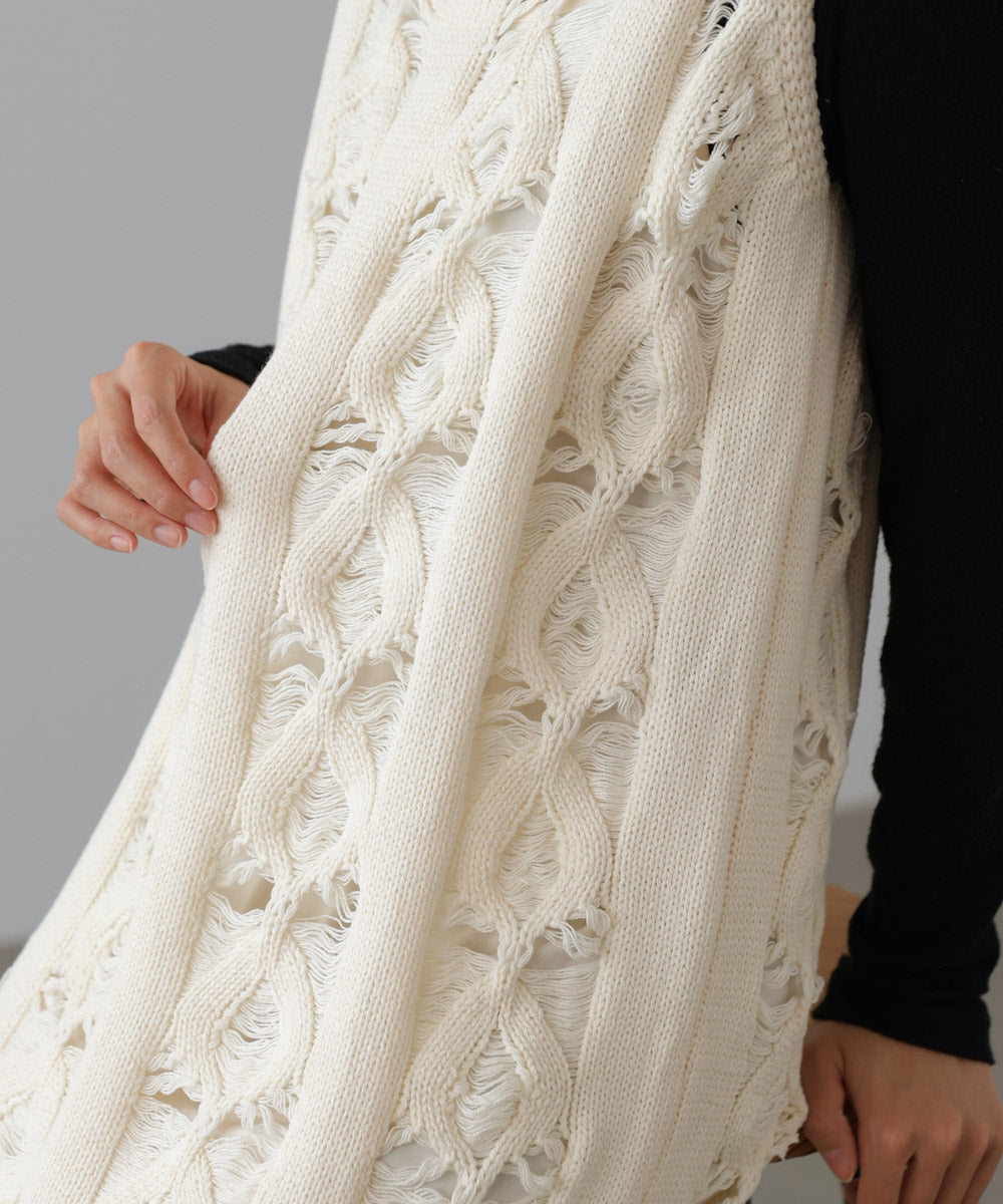 【S・Mサイズ展開】ミックス編みニットワンピース