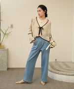 クロシェショートカーディガン