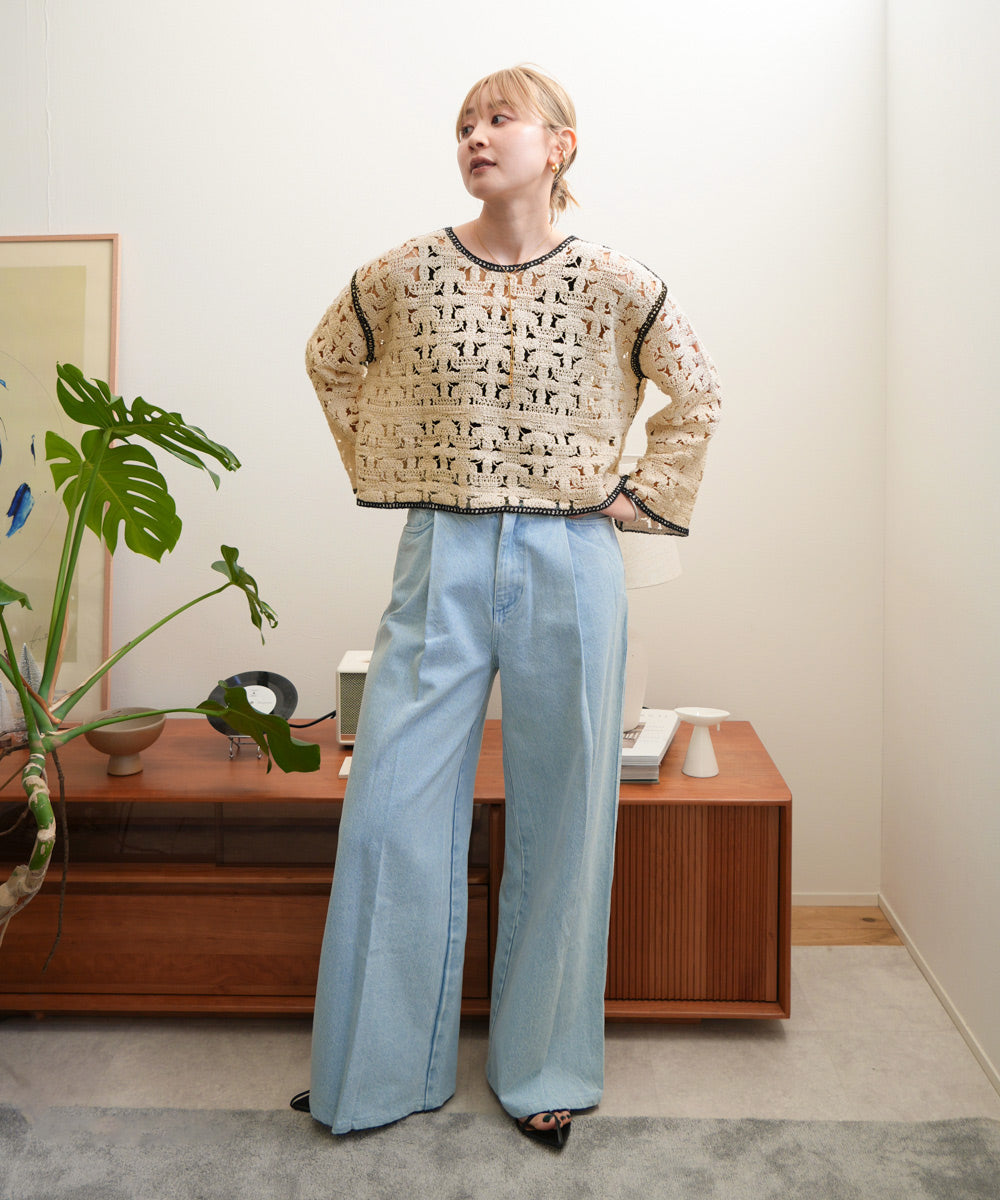 クロシェ前後2WAYトップス