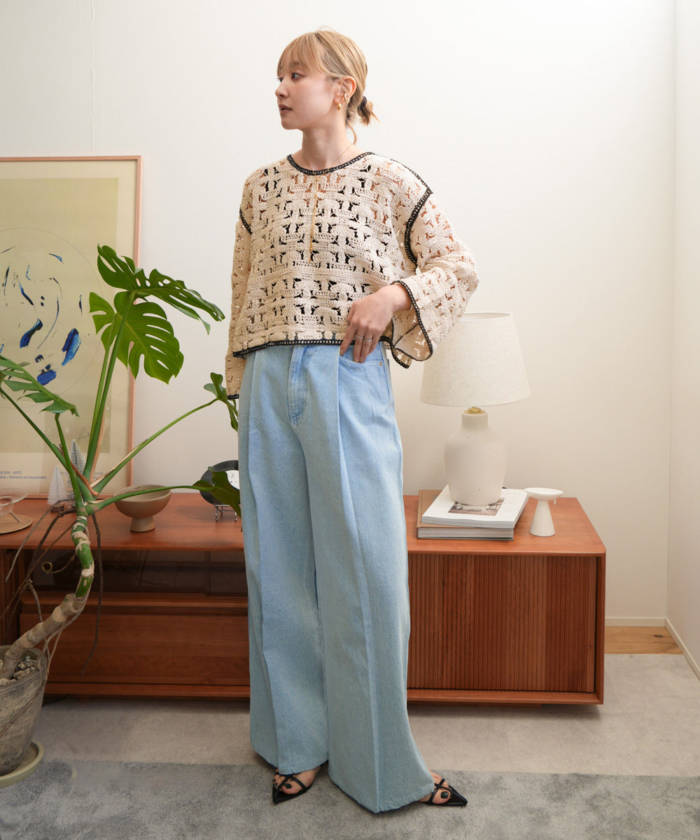 クロシェ前後2WAYトップス