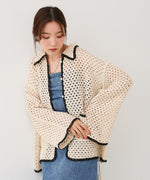 クロシェシャツカラートップス