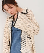 クロシェシャツカラートップス