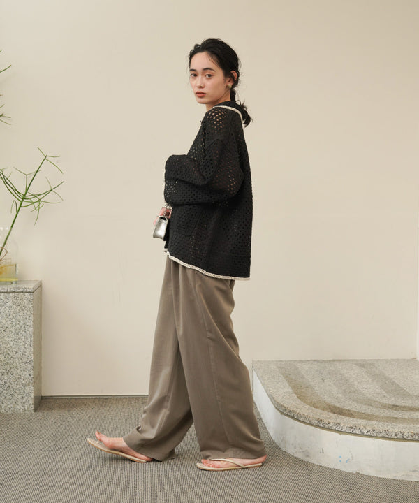 クロシェシャツカラートップス