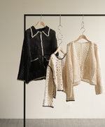 クロシェシャツカラートップス