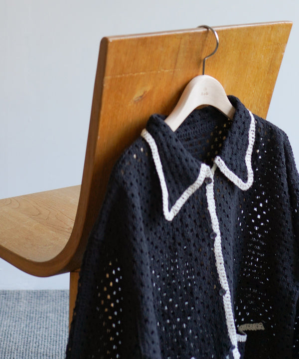 クロシェシャツカラートップス