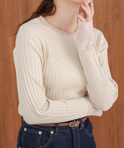 sheer rib knit tops