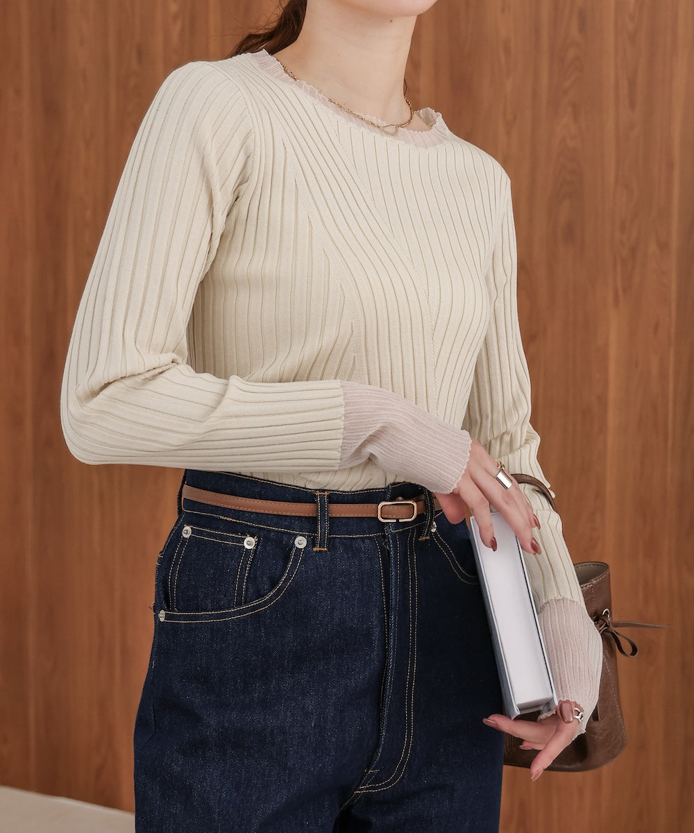 【2025SS】シアー使いリブニットトップス
