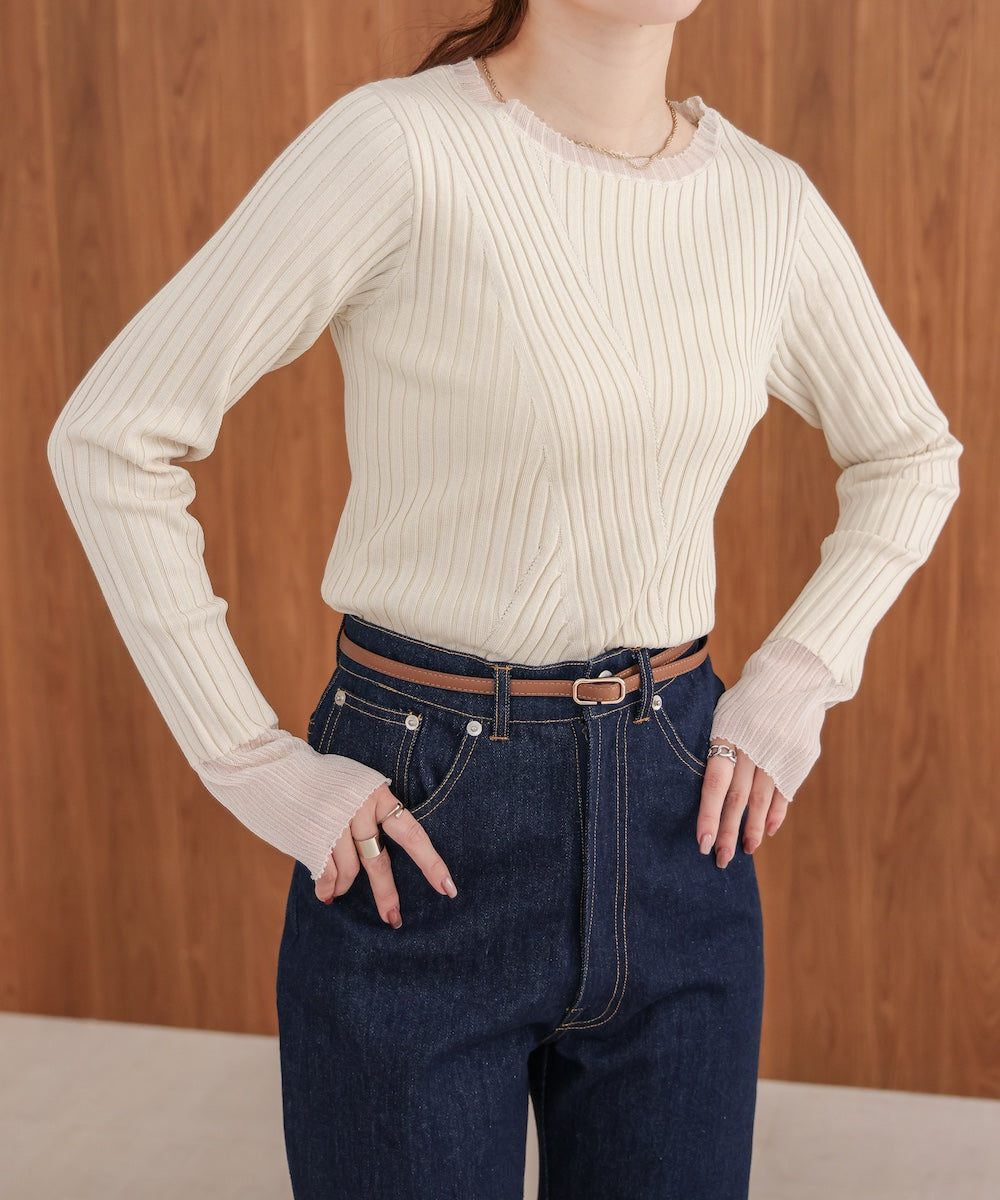 【2025SS】シアー使いリブニットトップス