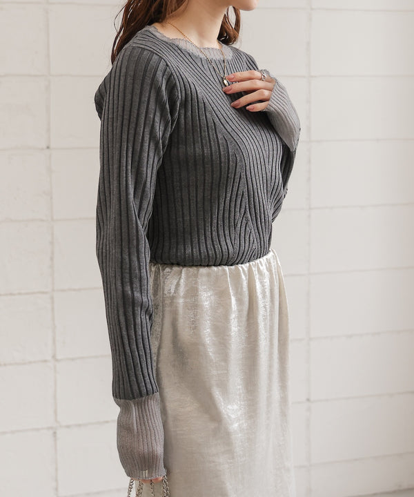 【2025SS】シアー使いリブニットトップス