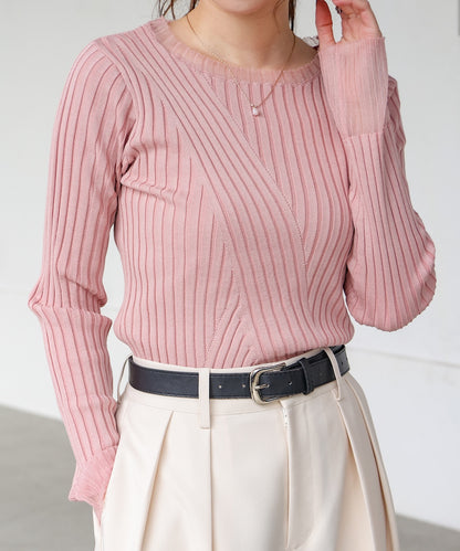 sheer rib knit tops