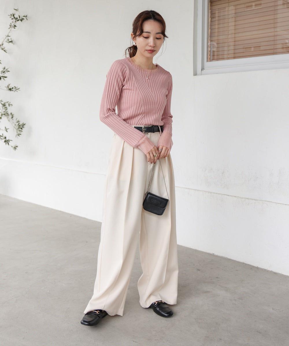 【2025SS】シアー使いリブニットトップス