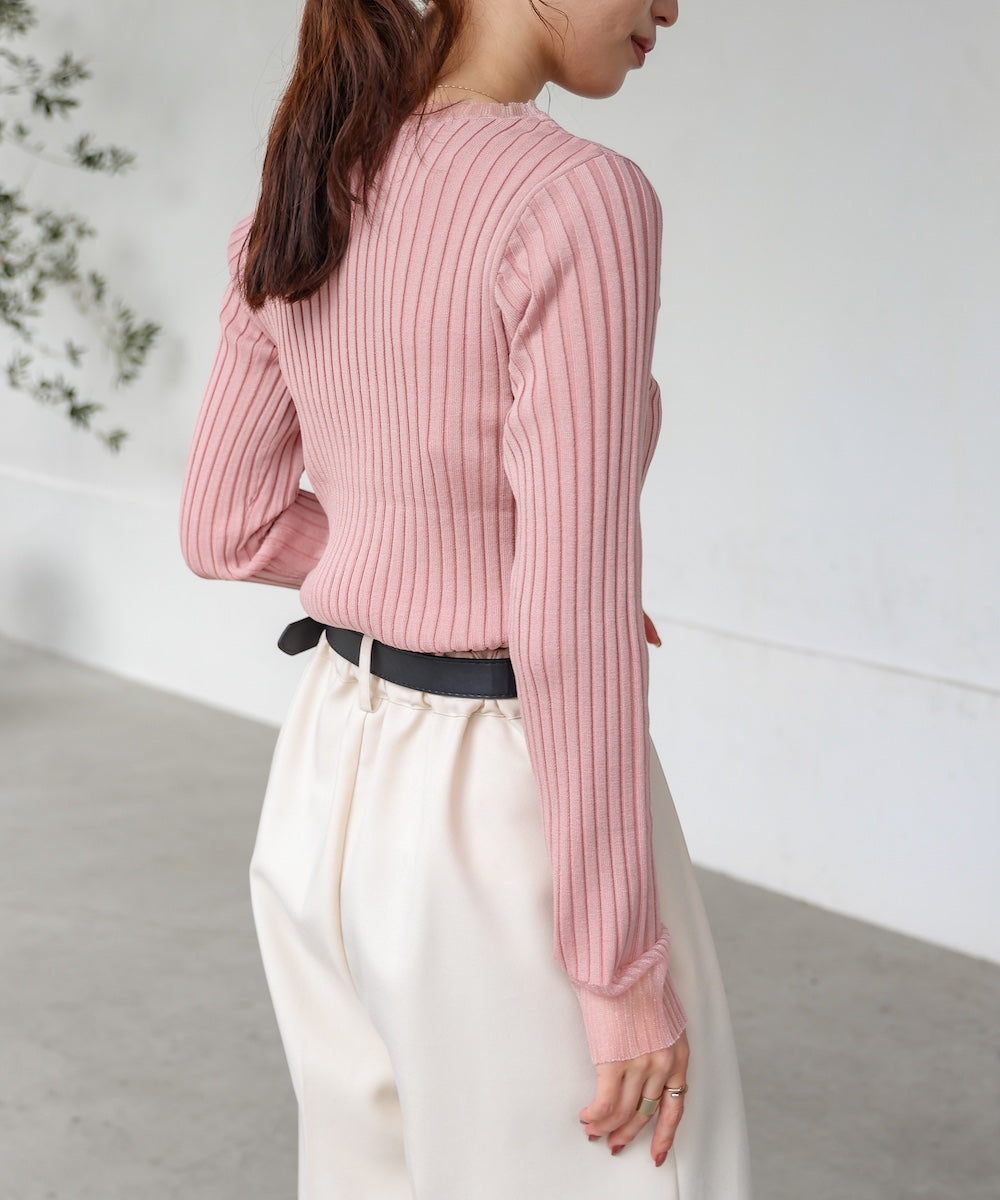 sheer rib knit tops