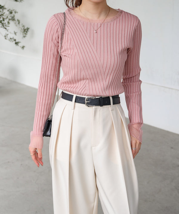 【2025SS】シアー使いリブニットトップス