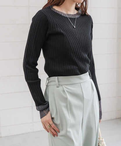 sheer rib knit tops