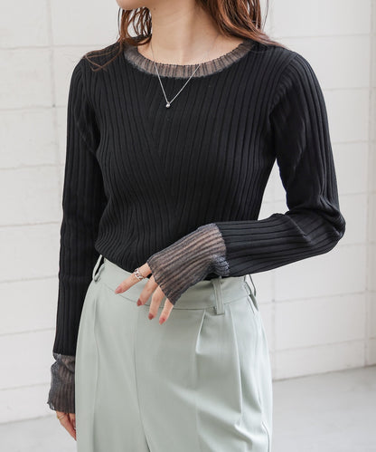 sheer rib knit tops