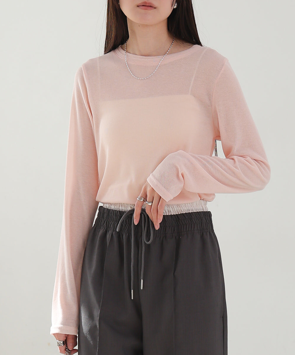 ベーシックダブルネックカットソー