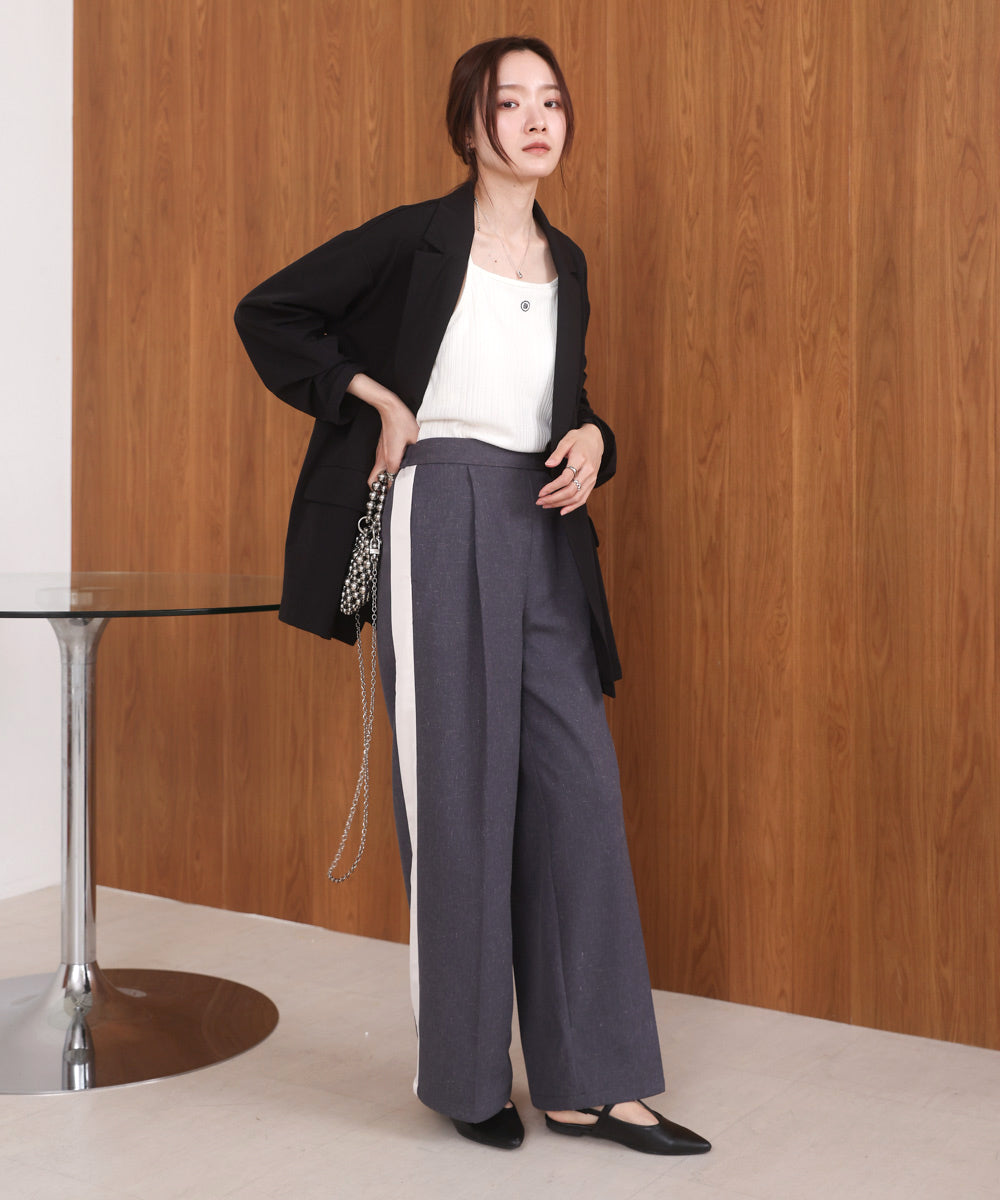 【S・Mサイズ展開】２ＷＡＹセンタープレスサイドラインパンツ