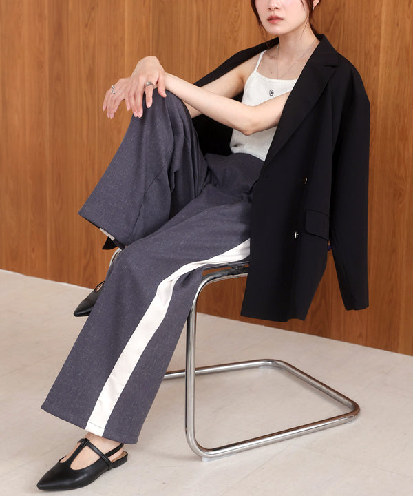 【S・Mサイズ展開】２ＷＡＹセンタープレスサイドラインパンツ