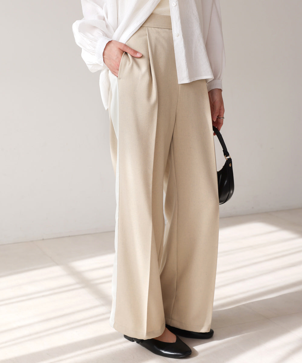 【S・Mサイズ展開】２ＷＡＹセンタープレスサイドラインパンツ