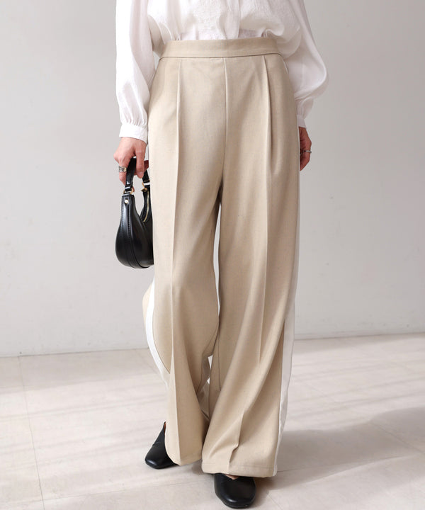 【S・Mサイズ展開】２ＷＡＹセンタープレスサイドラインパンツ