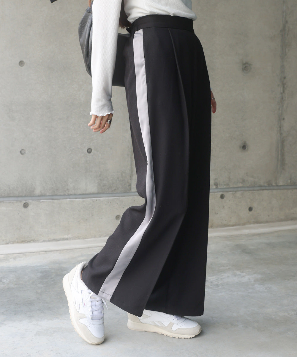 【S・Mサイズ展開】２ＷＡＹセンタープレスサイドラインパンツ