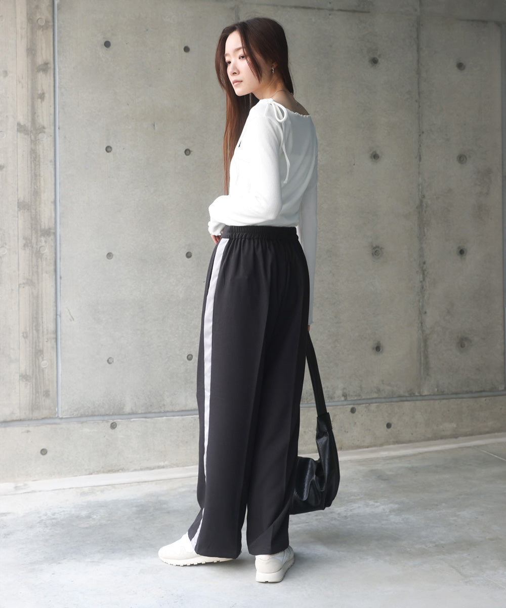 【S・Mサイズ展開】２ＷＡＹセンタープレスサイドラインパンツ